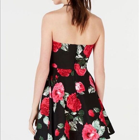 B Darlin‎ Floral Strapless Fit/Flare Minidress Sz 3/4 - Picture 3 of 13